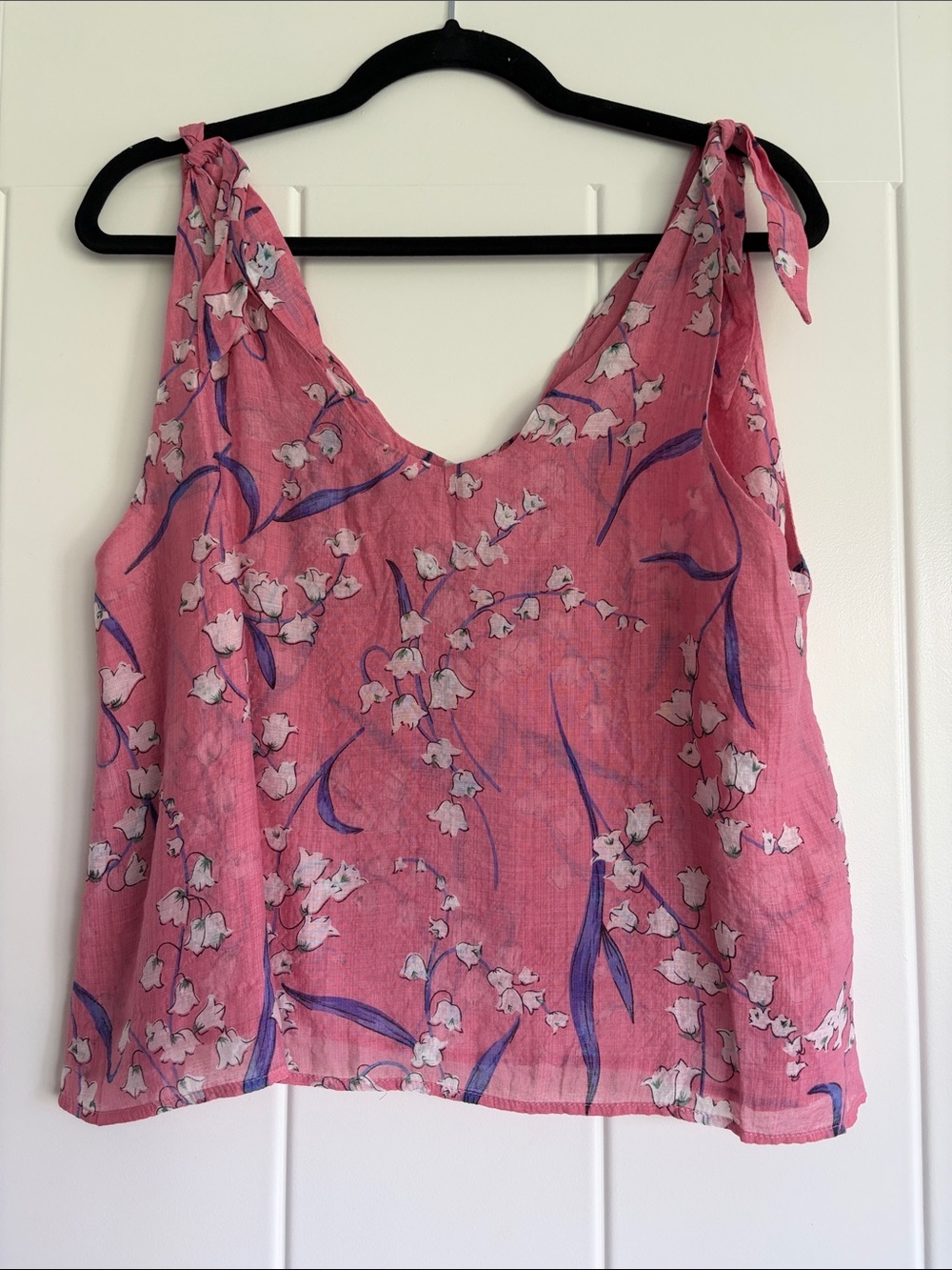Floral Tie-Strap Pink Camisole